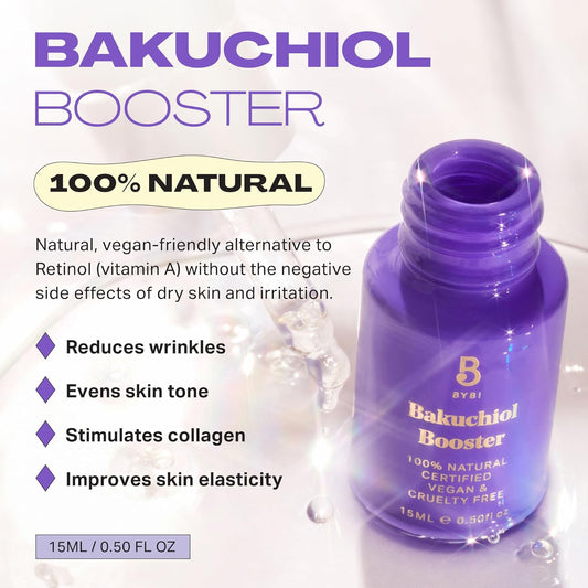 Bybi Beauty Bakuchiol Oil Face Serum - Anti-Aging Vegan Facial Oil - Collagen Boosting - Reduce Wrinkles & Fine Lines - Award-Winning Bakuchiol & Squalane Face Oil - 15Ml
