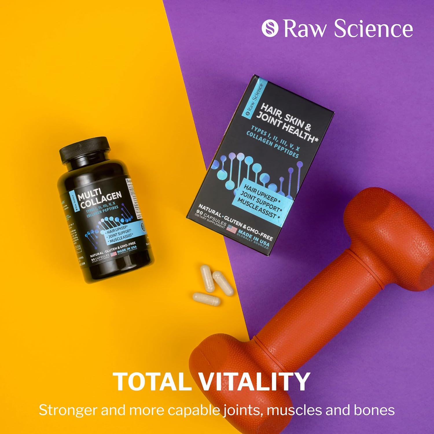 Multi Collagen Pills - Collagen Supplements for Women & Men - Bovine Collagen For Joints, Bone Supplements, Hydrolyzed Collagen - Made In USA, Non-GMO, Gluten Free, 90 Multi Collagen Peptides Capsules : Health & Household