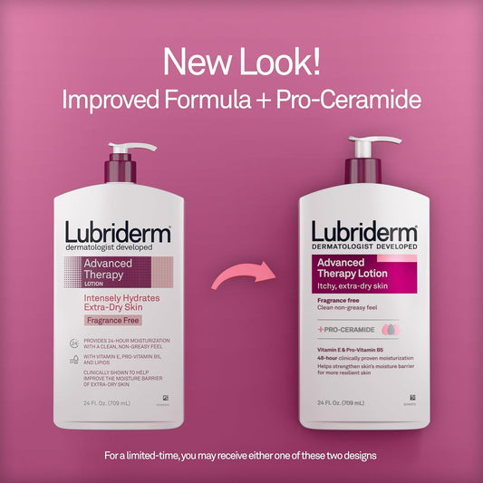 Lubriderm Advanced Therapy Lotion + Pro-Ceramide, Fragrance Free, 24 Fl. Oz