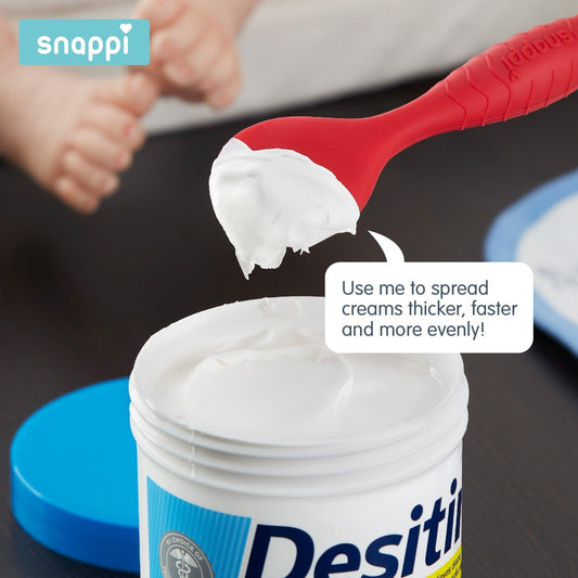 Ergo Brush Diaper Cream Applicator for a Baby Bum | Medical-Grade Silicone Diaper Rash Cream Bottom Brush Keeps Hands/Fingernails Clean (Cardinal Red)