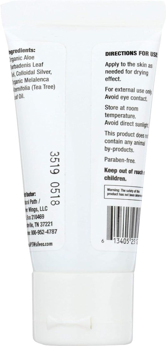 Natural Path Silver Wings Silver 200Ppm Aloe Vera Gel W/Tea Tree Oil 1.5 Oz. Skin Healing & Nourishing