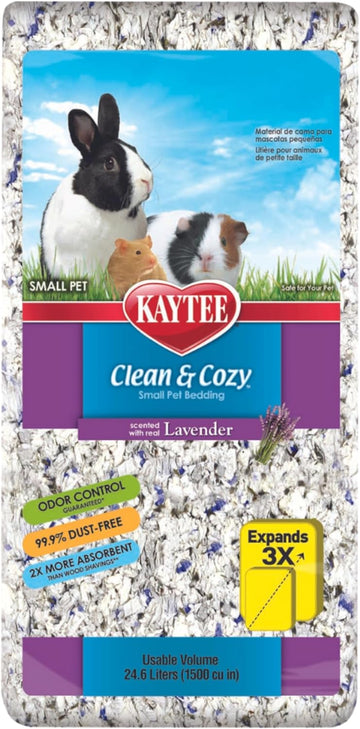 Kaytee Clean & Cozy Lavender Bedding For Pet Guinea Pigs, Rabbits, Hamsters, Gerbils, And Chinchillas, 24.6 Liters