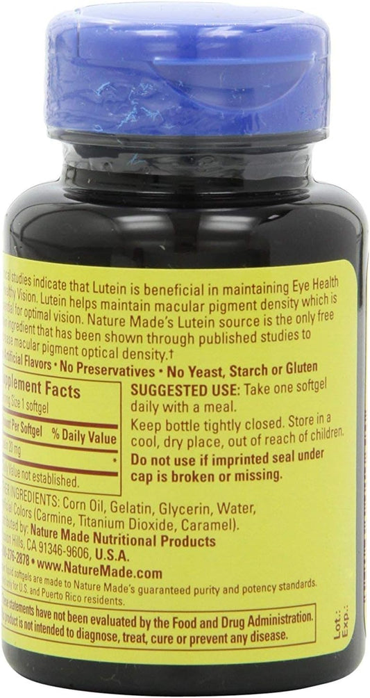 Nature Made Extra Strength Lutein 20 mg Softgels, 30 Count (Pack of 2)