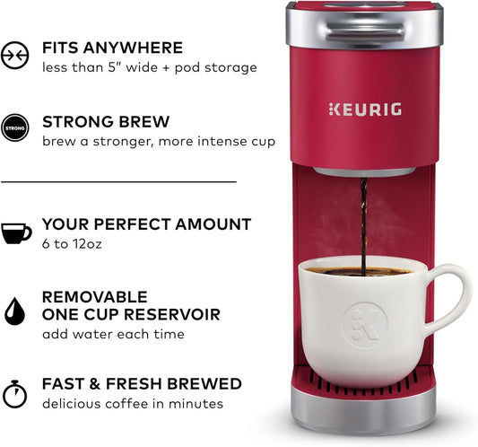 Keurig K-Mini Plus Single Serve K-Cup Pod Coffee Maker, Cardinal Red