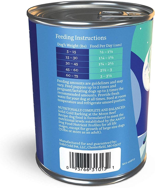 Solid Gold High Protein Wet Dog Food - Barking At The Moon Grain Free With Real Beef - 6Ct/13.2Oz Can…