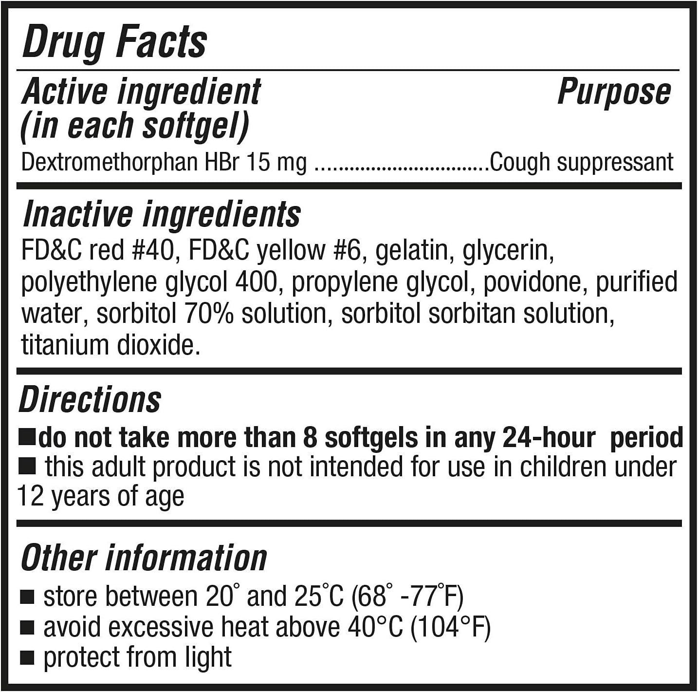 P Puregen Labs Cough Relief for Adults Dextromethorphan HBr 15mg (60 Softgels) 8-Hour, Non-Drowsy, Long-Lasting Bronchial Suppressant |Ages 12+ | Compare to Robafen and Robitussin : Health & Household