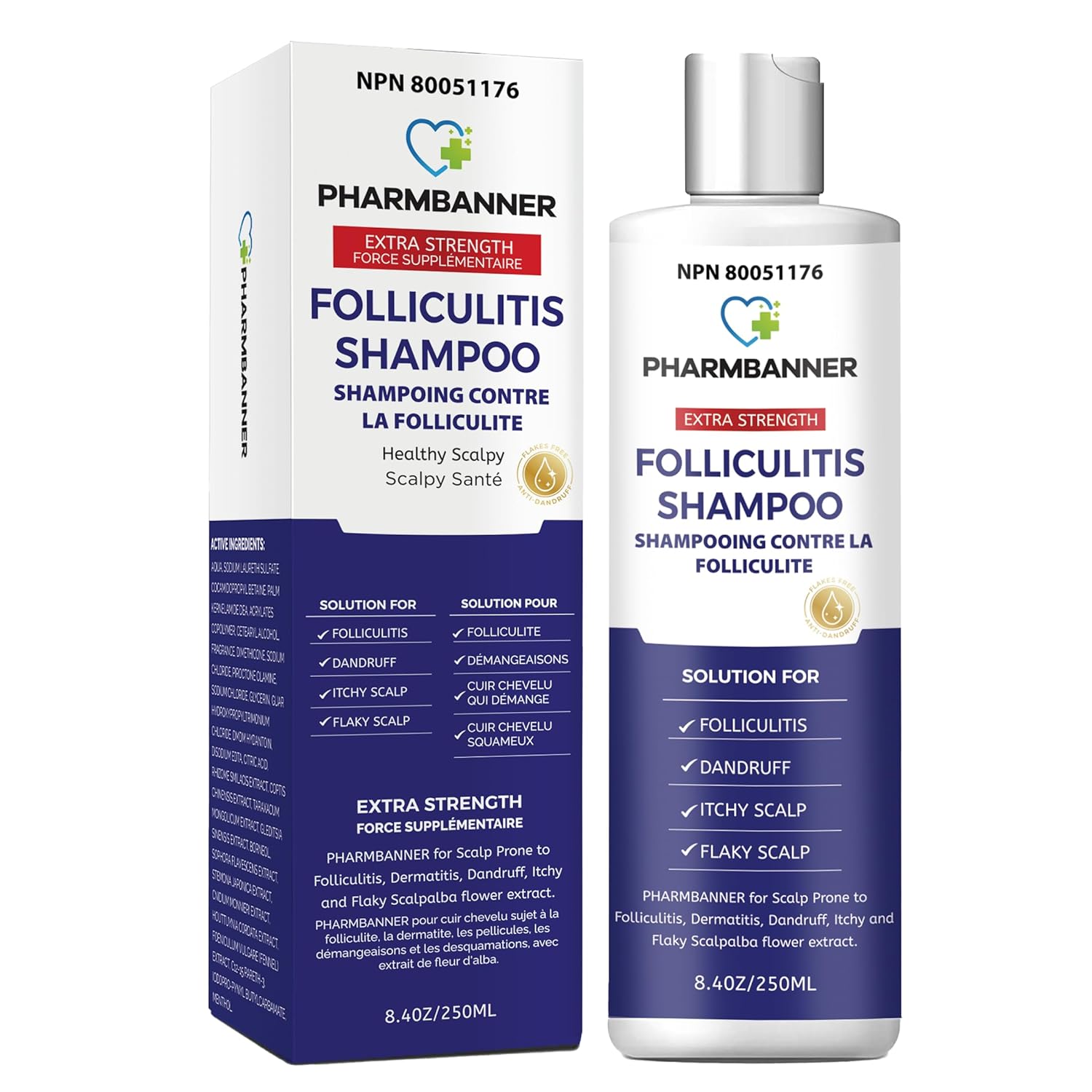 Anti-Dandruff and Antifungal Shampoo - Treats Folliculitis, Seborrheic Dermatitis, Psoriasis - Relieves Itchy, Dry Scalp