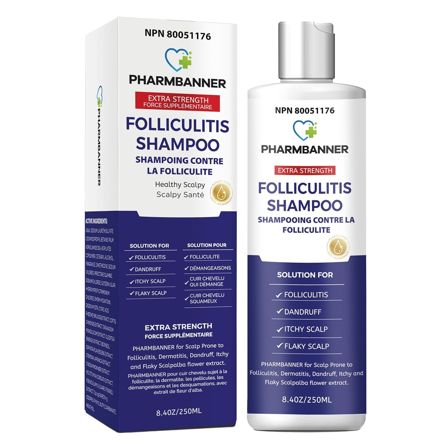 Anti-Fungal Shampoo For Folliculitis, Seborrheic Dermatitis, Scalp Psoriasis - Relieves Itchy & Dry Scalp