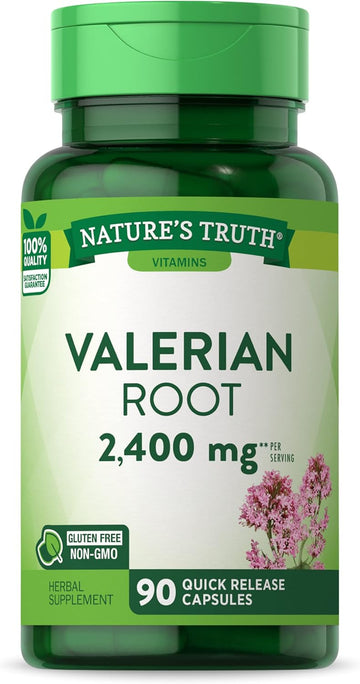 Nature'S Truth Valerian Root Capsules | 2400Mg | 90 Count | Non-Gmo & Gluten Free Supplement