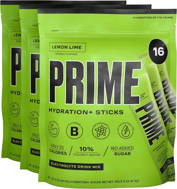 PRIME HYDRATION+ Sticks Lemon Lime | Hydration Powder Single Serve Sti