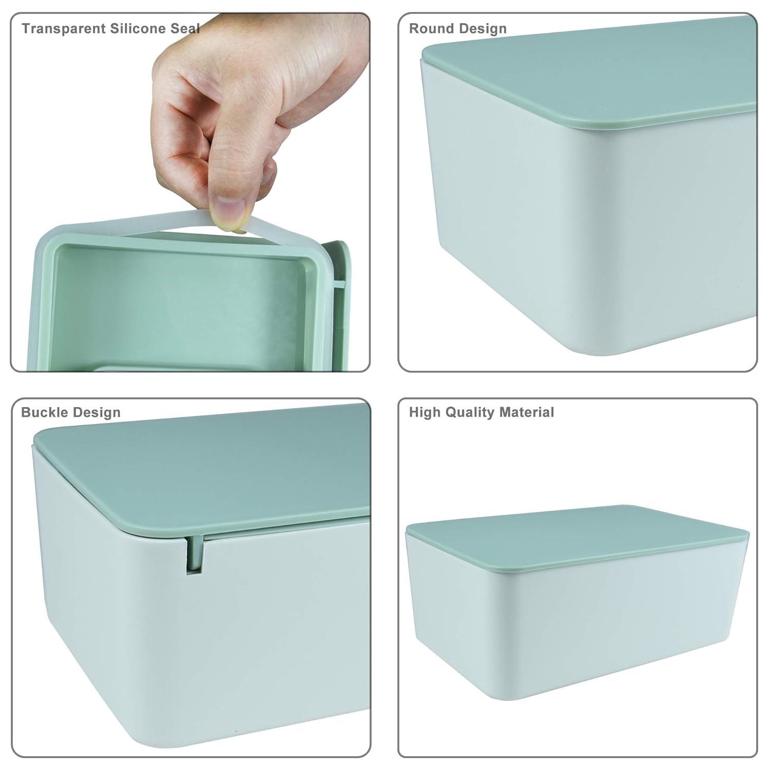 Diaper Wipes Dispenser, Tissue Storage Box Case, Wet Wipe Dispenser Holder With Lid For Home, Office, Cars (Green)
