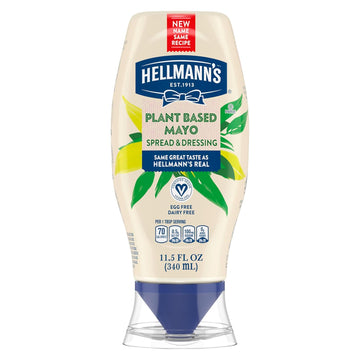 Hellmann'S Vegan Dressing And Spread Vegan 1 Ct For A Rich, Creamy Plant-Based Alternative To Mayo Same Great Taste, Plant Based, Free From Eggs 11.5 Oz