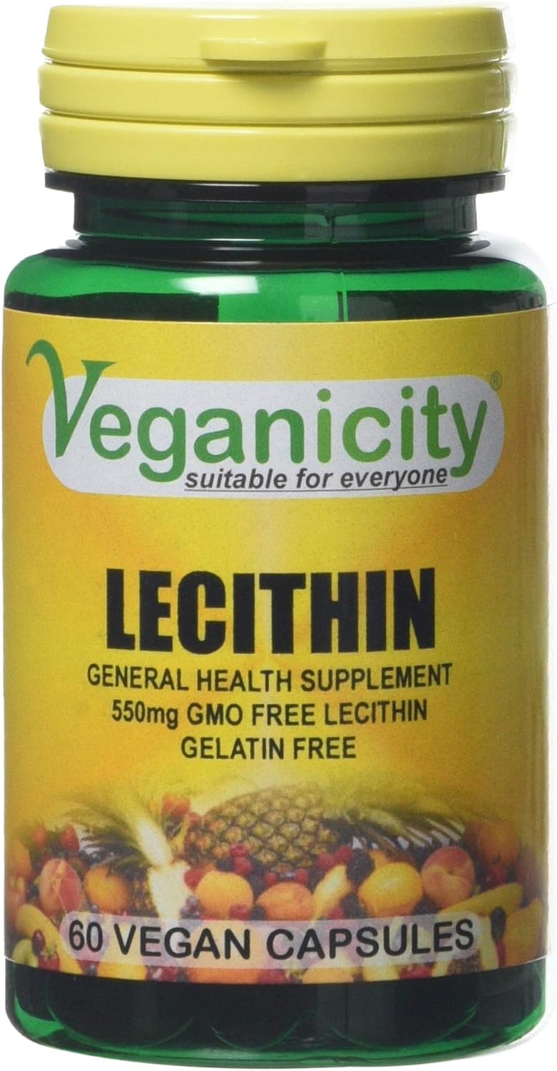 Veganicity Lecithin 550Mg Mood And Memory Supplement - 2 X Packs Of 60 Capsules (120 Capsules)