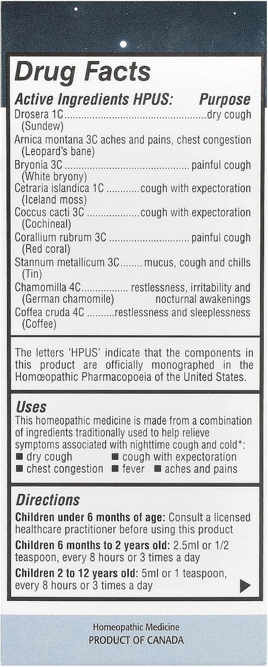 Kids Relief Cough & Cold Syrup Nighttime Formula 3.4Oz