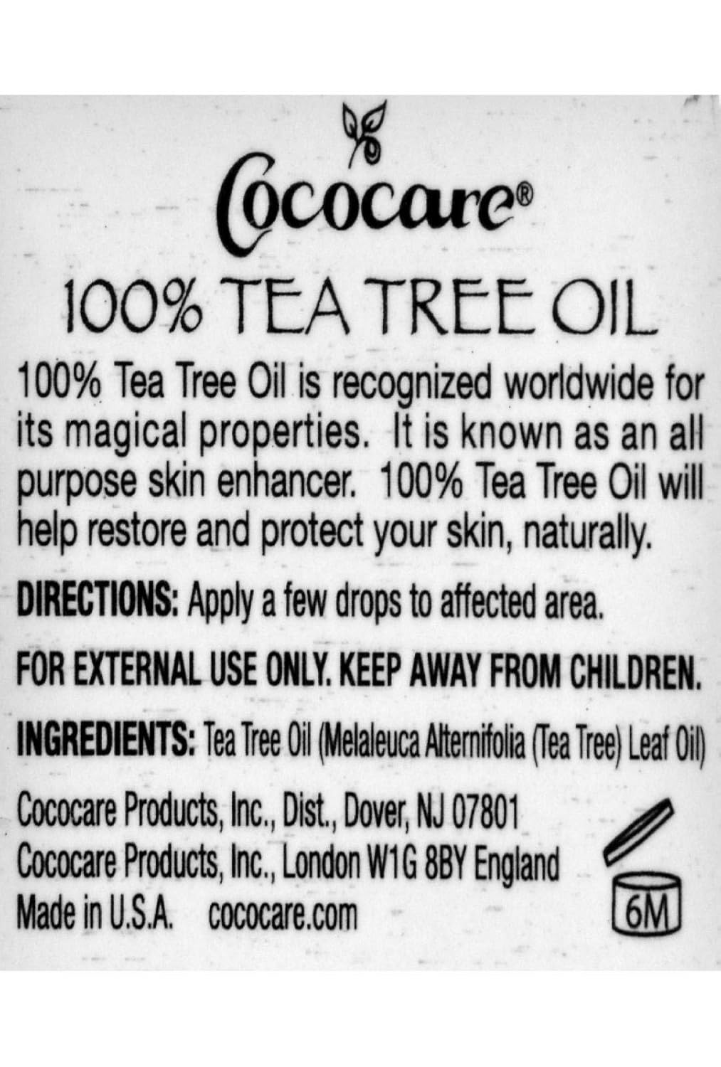 Cococare Skin Care All Natural Tea Tree Oil -1 Fl Oz - Australian Tea Tree Oil For Skin Care And Hair Care