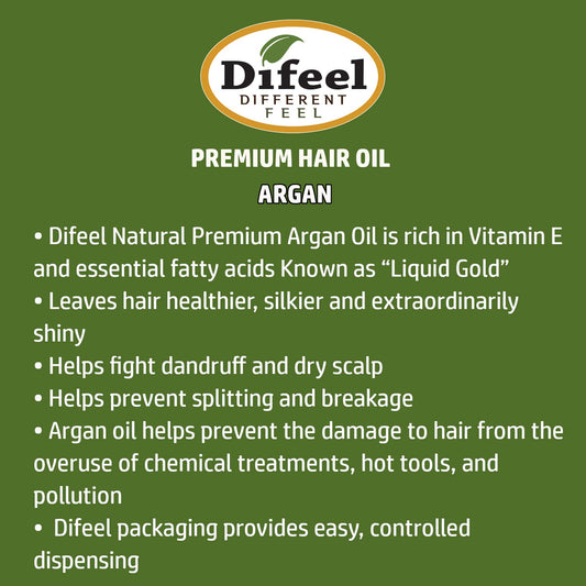 Difeel Premium Natural Hair Oil - Argan Oil 2.5 Ounce