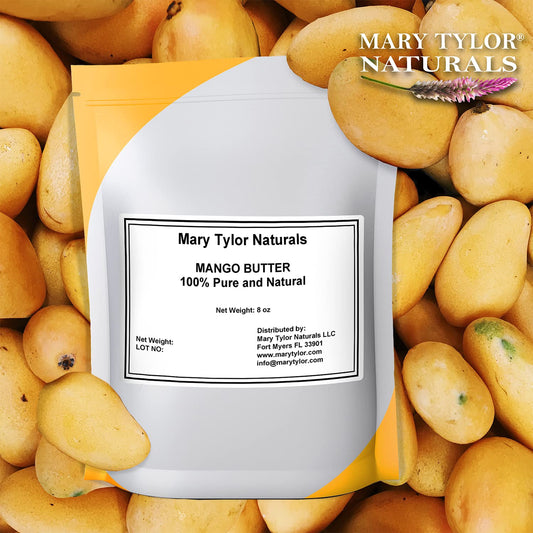 Mary Tylor Naturals Mango Butter 8 Oz Cold Pressed, Unrefined,Raw Pure Mango Butter — Can Be Used For Hair, Skin And Nails