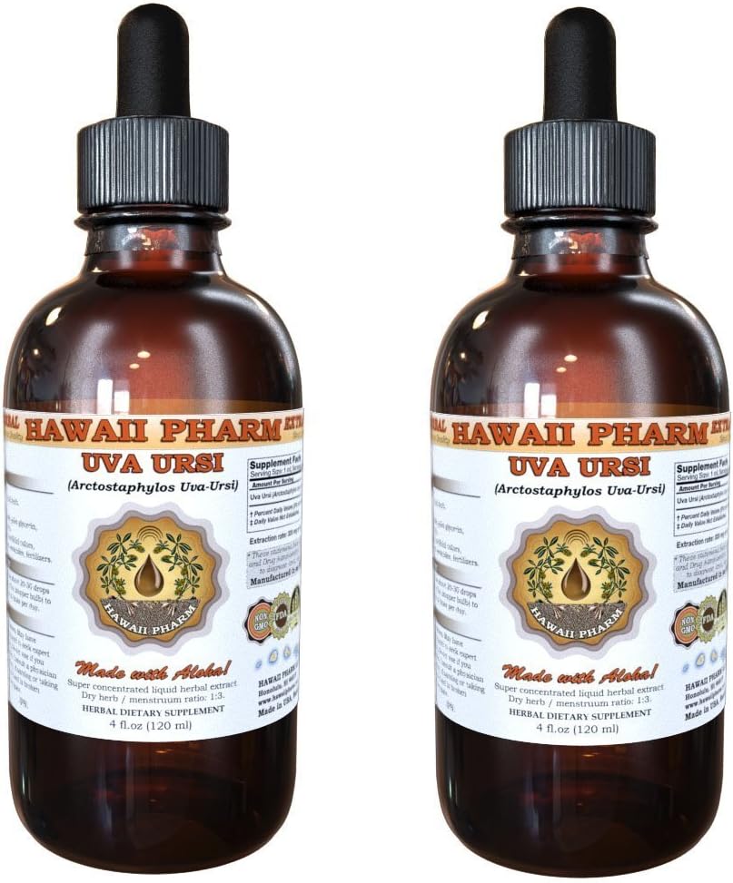 Uva Ursi Liquid Extract, Organic Uva Ursi (Arctostaphylos Uva-Ursi) Tincture, Herbal Supplement, Hawaii Pharm, Made In Usa, 2X2 Fl.Oz : Health & Household