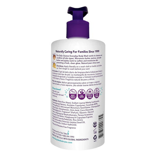 Fairy Tales Daily Cleanse Everyday Kids Body Wash - Soap For Bath Or Shower, Body Wash For Kids With Clean And Natural Ingredients, Delicious Pear Citrus Scent – 32 Oz