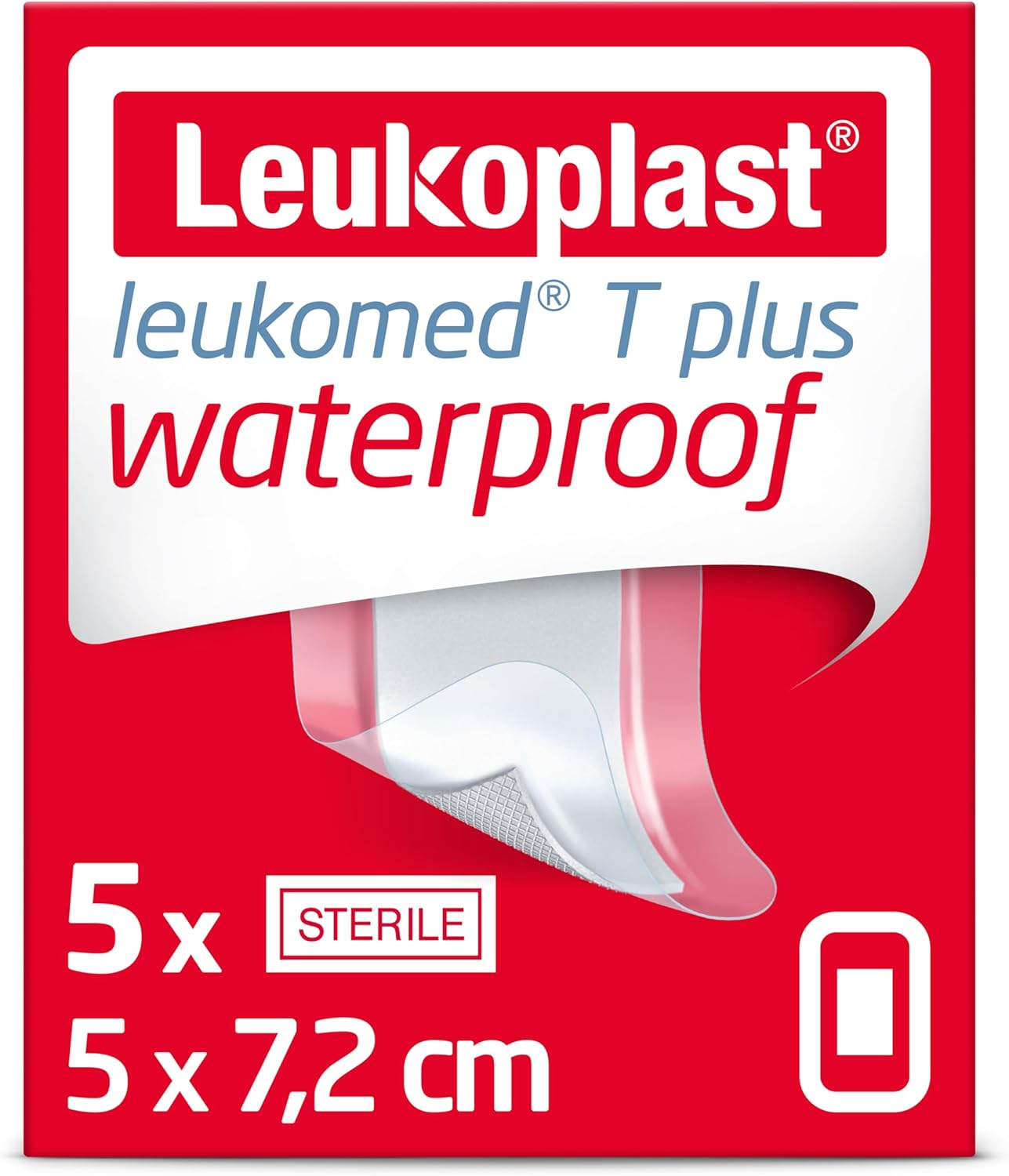 Leukomed T Plus - Sterile Wound Dressing - Waterproof And Breathable, First-Aid Plasters - Ideal For Postoperative Care - Transparent - 8 Cm X 10 Cm - Box Of 5 (Pack Of 2)