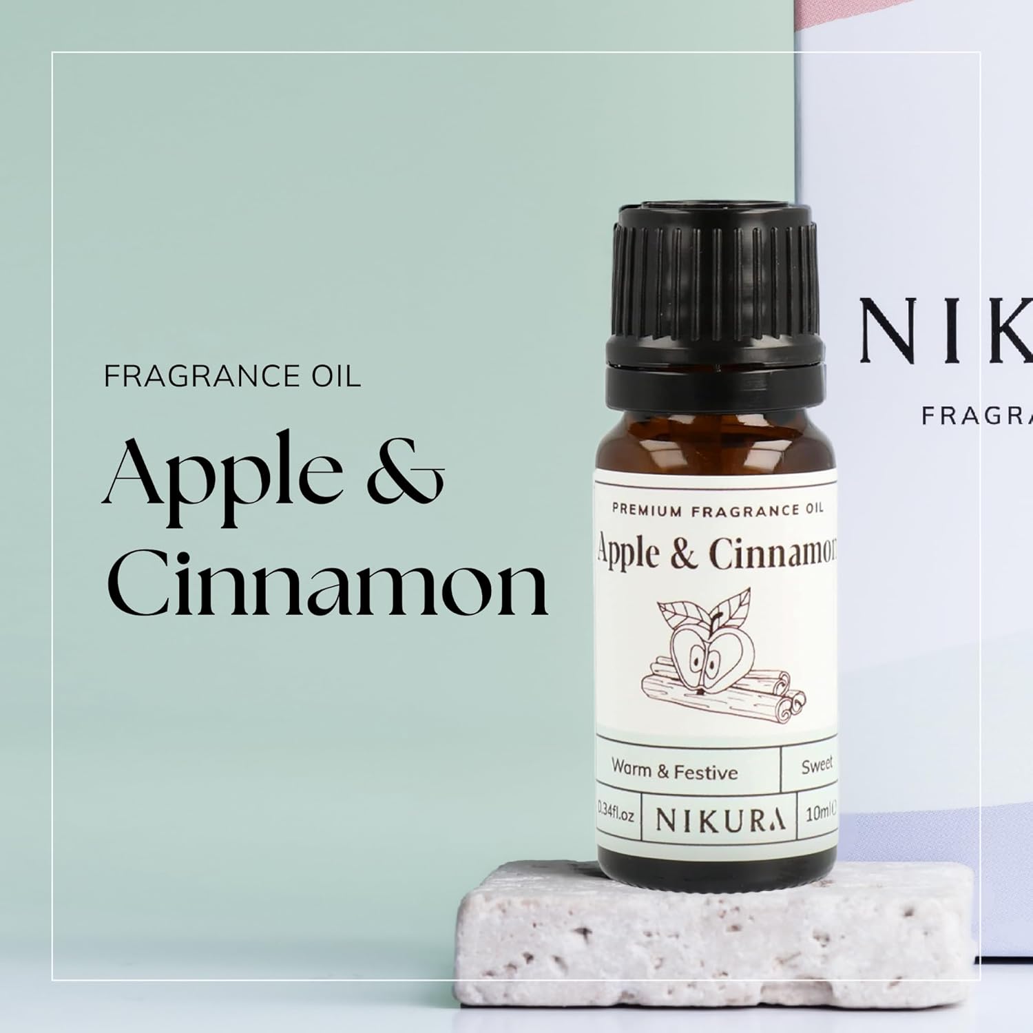 Nikura Apple & Cinnamon Fragrance Oil - 10ml | Perfect for Soap Making, Candle Making, Wax Melts, Diffuser | Great for use in Bath Bombs, Perfume Oil, Perfume Scents, Potpourri | Vegan & UK Made : Amazon.co.uk: Home & Kitchen