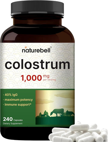 Colostrum Supplement 1,000Mg Per Serving, 240 Capsules | Grass Fed Bovine Colostrum From Mother'S First Milk – 40% Igg Immunoglobulins – Muscle, Immune & Gut Health Supplement – Non-Gmo
