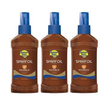 Banana Boat Tanning Oil Pump Spray Sunscreen SPF 8, 8oz | SPF Tanning Oil, Outdoor Tanning Oil SPF 8, Oxybenzone Free Sunscreen, Banana Boat Spray Oil SPF 8, 8oz (Pack of 3)