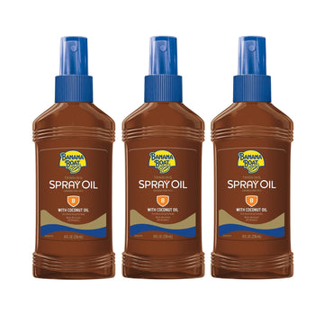 Banana Boat Tanning Oil Pump Spray Sunscreen Spf 8, 8Oz | Spf Tanning Oil, Outdoor Tanning Oil Spf 8, Oxybenzone Free Sunscreen, Banana Boat Spray Oil Spf 8, 8Oz (Pack Of 3)