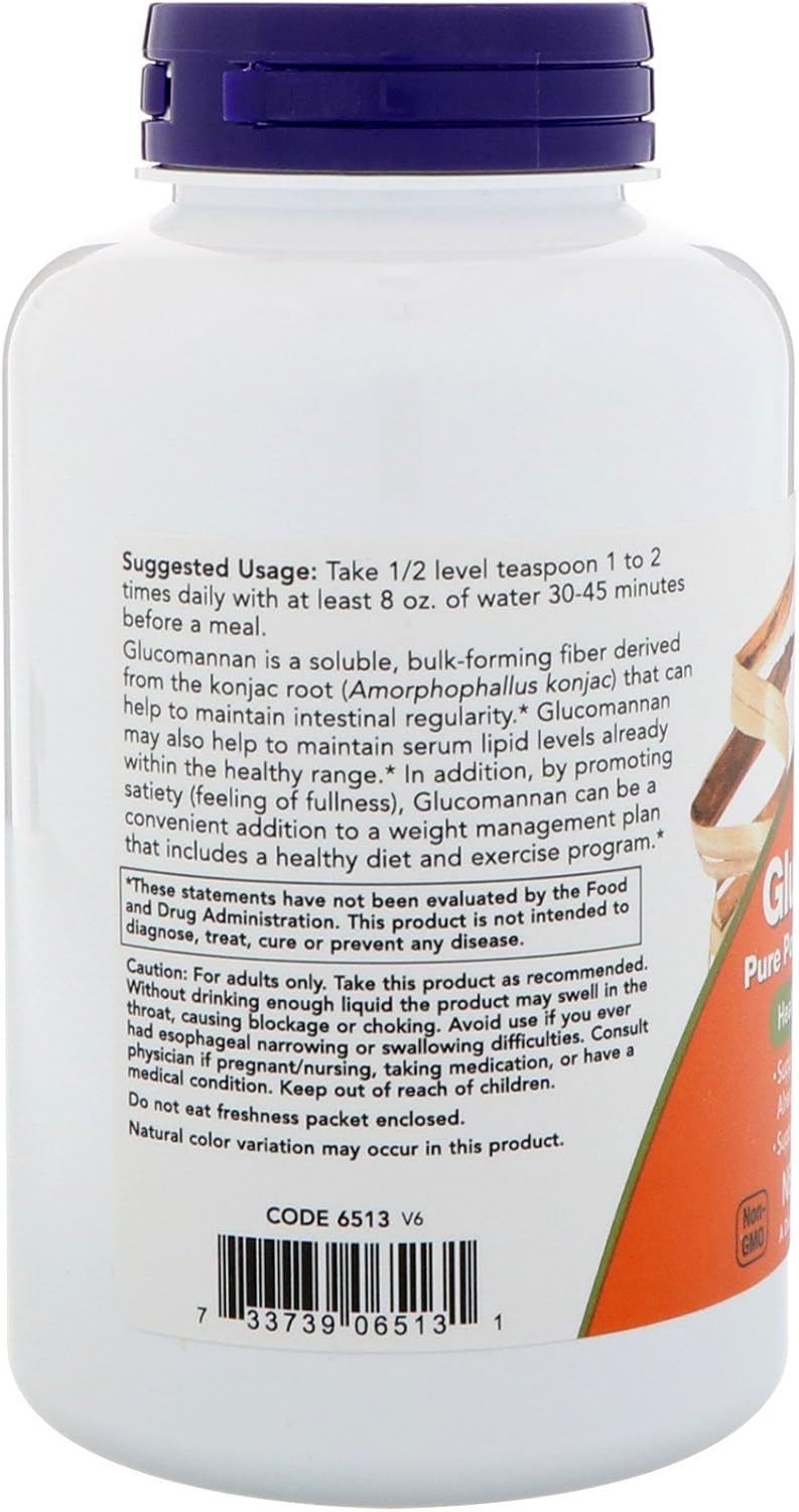 NOW Foods Supplements, Glucomannan (Amorphophallus konjac) Pure Powder, Supports Regularity*, Healthy Weight Management*, 8 Ounce (Pack of 1) : Health & Household