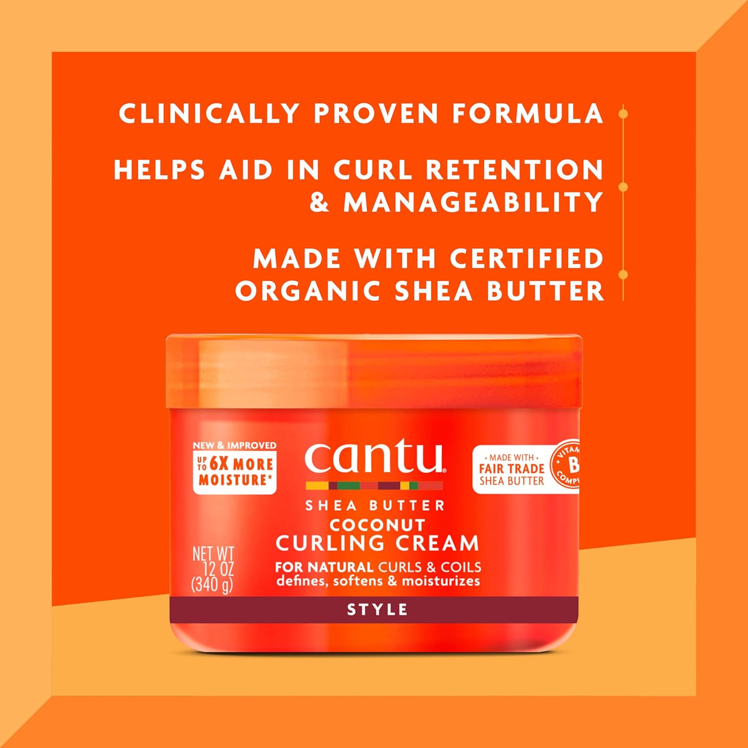 Cantu Coconut Curling Cream with Shea Butter for Natural Hair, 12 oz, Packaging may vary : Beauty & Personal Care