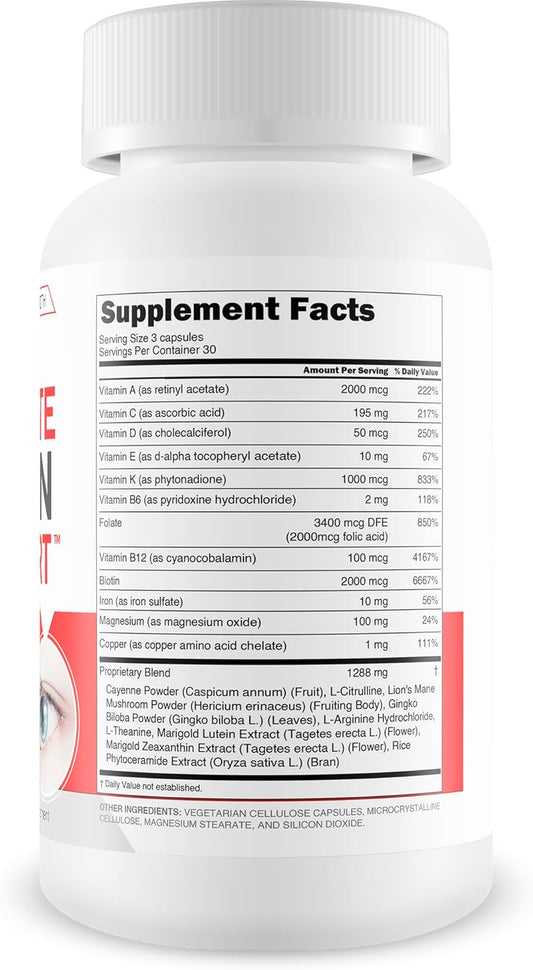 Ultimate Vision Support - Our Best Improved Formula Eyesight Supplement - Vitamin A Lutein And Zeaxanthin Supplements - Eye Vision Focus Supplement For Eyes Vitamins For Clear Vision Improvement Pills