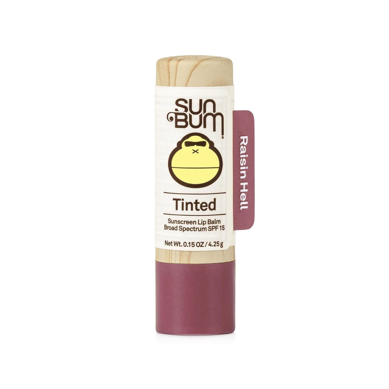 Sun Bum Tinted Lip Balm Raisin Hell | SPF 15 | UVA/UVB Broad Spectrum Protection | Sensitive Skin Safe | Paraben Free | Ozybenzone Free | 0.15 Oz