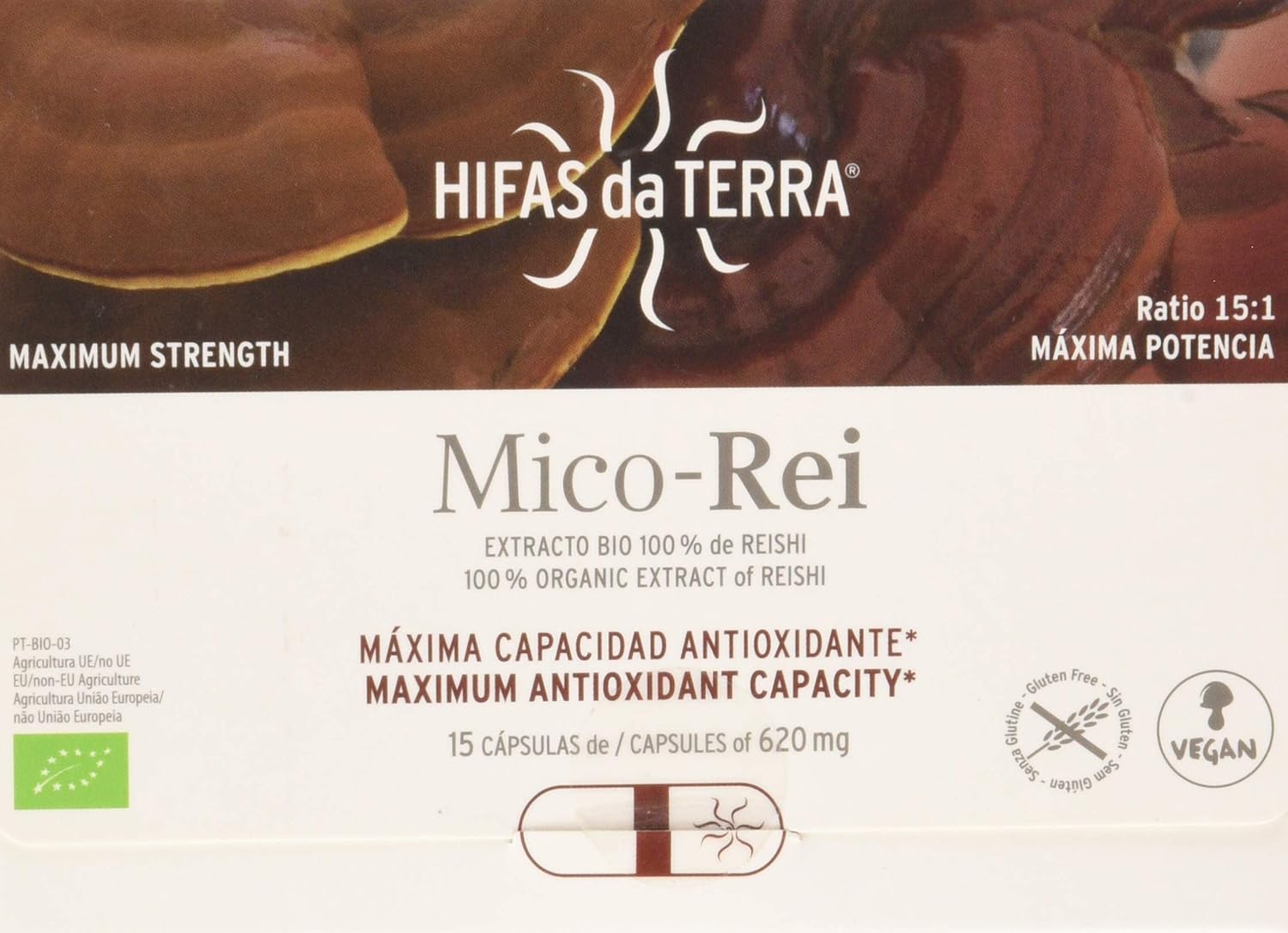 Hifas Da Terra - Hdt Mico Rei (Reishi) Hdt 15 Cap. 1 Unit 500 G