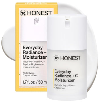 Honest Beauty Everyday Radiance Vitamin C Lightweight Moisturizer | Brightens + Improves Skin Tone | Gentle For Sensitive Skin, Fragrance Free, Vegan | 1.7 Fl Oz