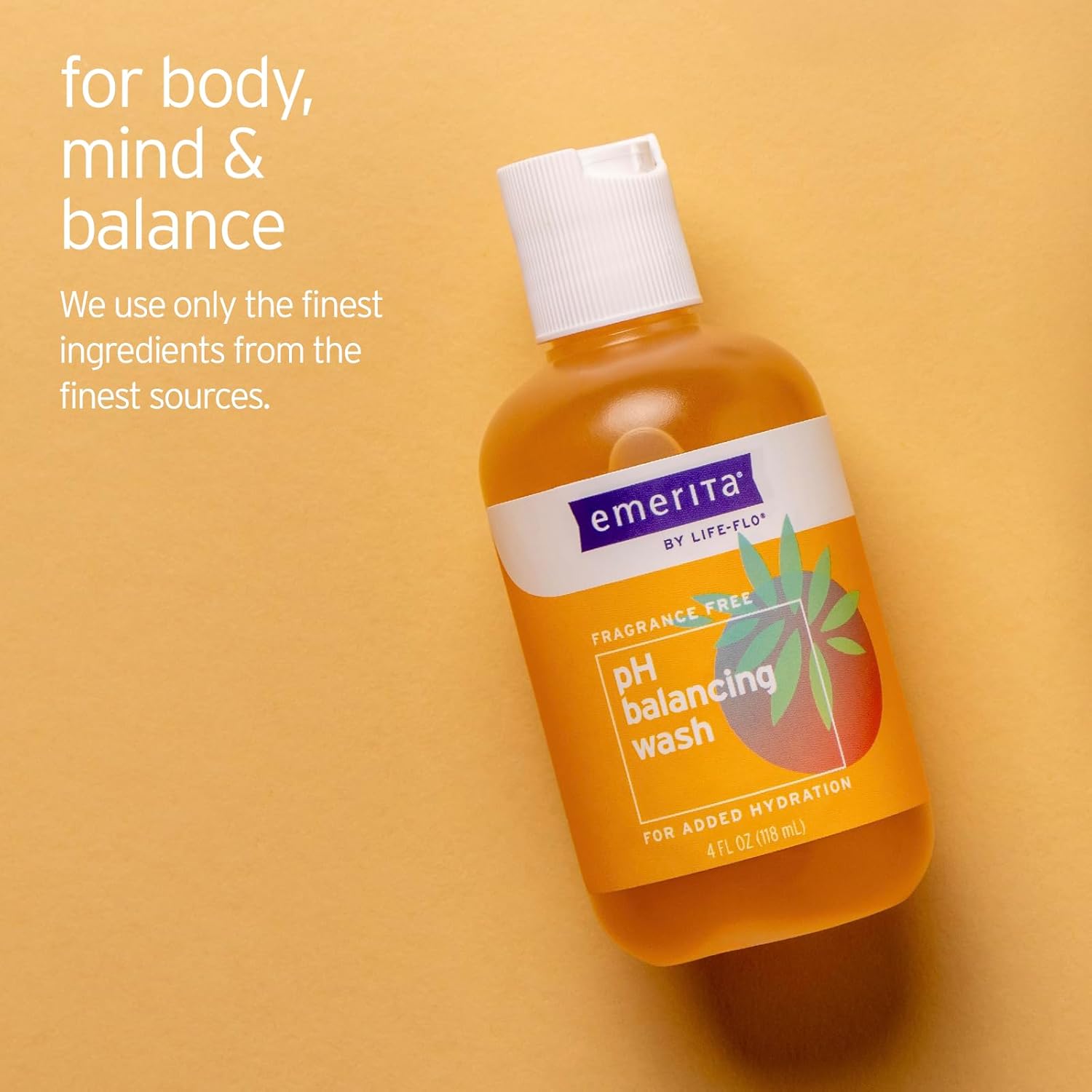 Emerita By Life-Flo Ph Balancing Feminine Wash, Hydrating Cleanser Soothes Delicate Areas, Fights Odor And Keeps You Feeling Fresh, Made Without Parabens, Fragrance Free, Not Tested On Animals, 4Oz : Health & Household