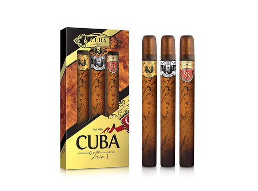 Cuba Trio Best 1 Gift Set |(3 X 1.17 Oz Eau De Toilette Spray) Gold, Vip, Royal | Fragrance For Men : Beauty & Personal Care