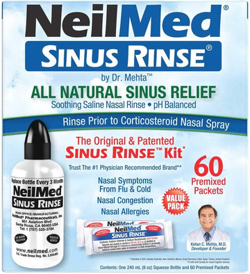 Neilmed Sinus Rinse - A Complete Sinus Nasal Rinse Kit With 60 Premixed Packets