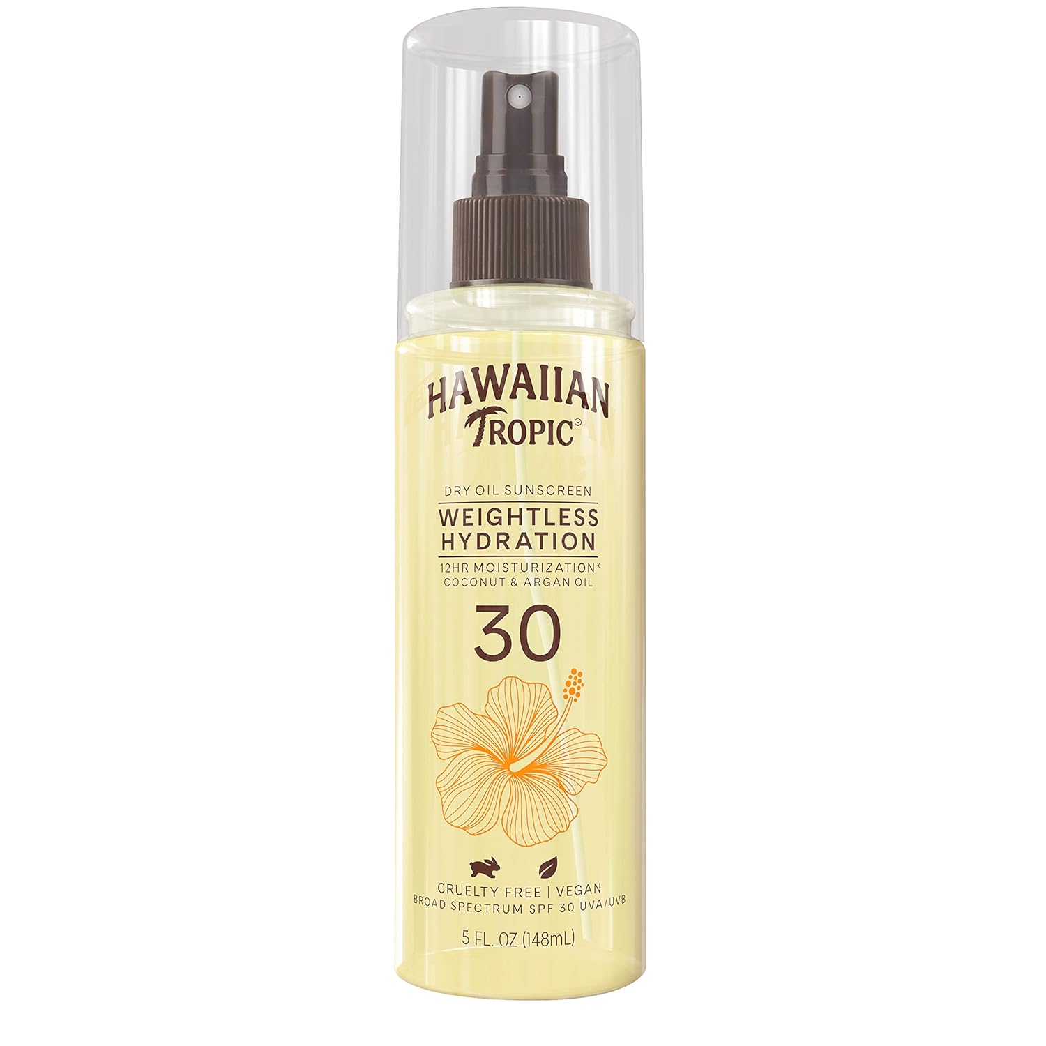 Hawaiian Tropic Weightless Hydration Dry Oil Sunscreen Mist Spf 30, 5Oz | Sunscreen Oil, Dry Oil Sunscreen Spray, Hawaiian Tropic Sunscreen Spf 30, Oxybenzone Free Sunscreen, 5Oz