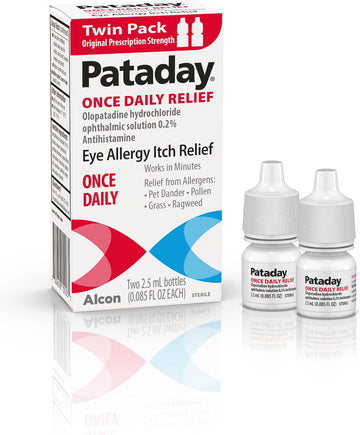 Pataday Once Daily Relief Allergy Eye Drops By Alcon, For Eye Allergy Itch Relief, 2.5 Ml (Pack Of 2)