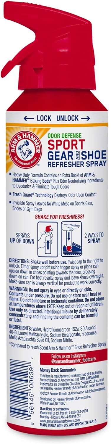 Arm & Hammer™ Sport Gear & Shoe Refresher Spray, Heavy Duty Odor Defense For All Types Of Sports Gear And Footwear (6.7 Oz)