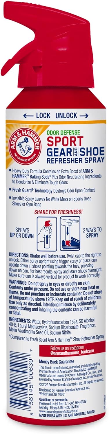Arm & Hammer™ Sport Gear & Shoe Refresher Spray, Heavy Duty Odor Defense for All Types of Sports Gear and Footwear (6.7 oz)