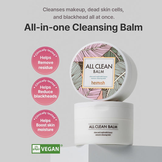 Heimish All Clean Balm Mandarin - Cleansing Balm, Waterproof Makeup Remover, Face Cleanser, Oil Based Cleanser, Korean Skincare With Natural Aroma Oil, Vegan, For All Skin Types, 4.0Fl.Oz/120Ml