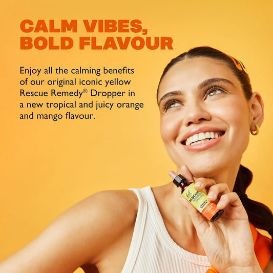 Rescue Remedy Dropper 20Ml (Mint & Apple) Comfort & Reassurance, Alcohol Free, Natural Emotional Wellness Day Support, Flower Essence Vegan Formula, Travel, Exams