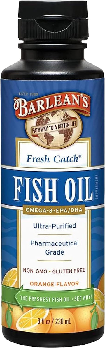 Barlean's Omega 3 Fish Oil Supplement, Liquid EPA & DHA Fatty Acid Sup