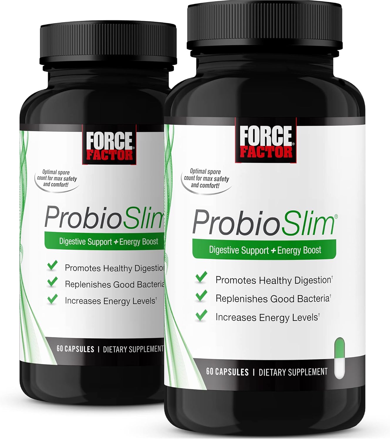 Force Factor Probioslim Probiotic Supplement For Women And Men With Probiotics And Green Tea Extract, Reduce Gas, Bloating, Constipation, Support Digestive And Gut Health, 120 Capsules (2-Pack)