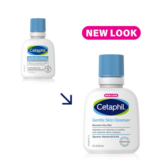 Cetaphil Face Wash, Hydrating Gentle Skin Cleanser For Dry To Normal Sensitive Skin, New 2 Oz 12 Pack, Fragrance Free, Soap Free And Non-Foaming