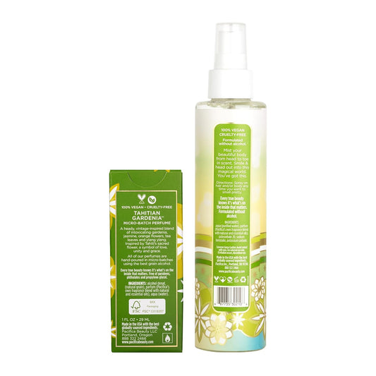 Pacifica Beauty | Tahitian Gardenia Spray Perfume + Tahitian Gardenia Hair & Body Spray | Smells like Gardenia | 100% Vegan and Cruelty Free | Clean Fragrance and Perfume