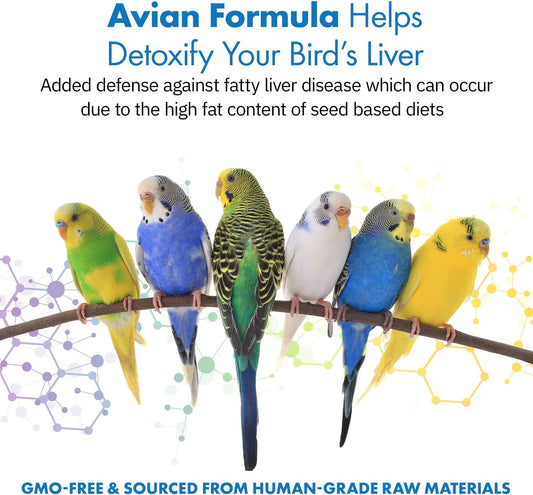 Avian Milk Thistle + Dandelion Root Dietary Supplement For Parrots, All-Natural Liver Formula (120 Servings)
