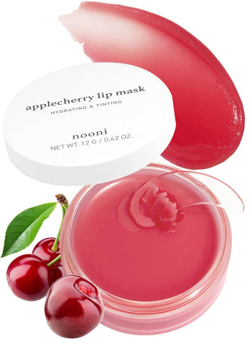 Nooni Korean Lip Butter Overnight Melting Balm - Applecherry Lip Sleeping Mask | Lip Balm With Shea Butter And Vitamins | Hydrating, Nourishing, Moisturizing, Softening, Korean Skincare, 0.42 Oz