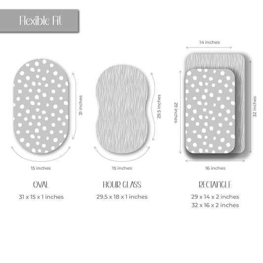 Bassinet Sheet Set 2 Pack 100% Jersey Cotton Grey And White Abstract Stripes And Dots By Ely'S & Co